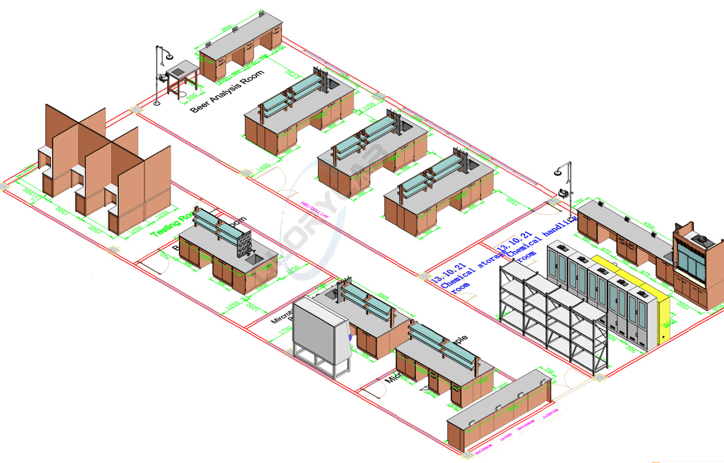 móveis de laboratório Modelo 3D