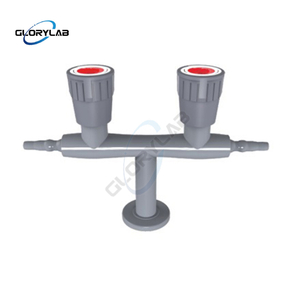 Válvula de laboratório de encaixe de gás de laboratório de saída dupla montada na plataforma